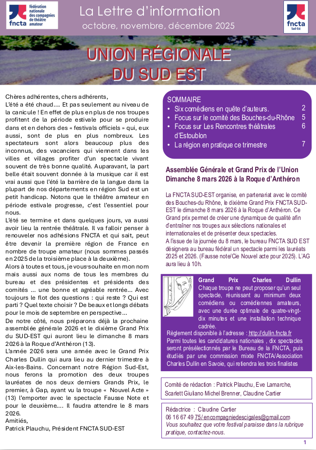 UNE LETTRE 7,8,9 2025